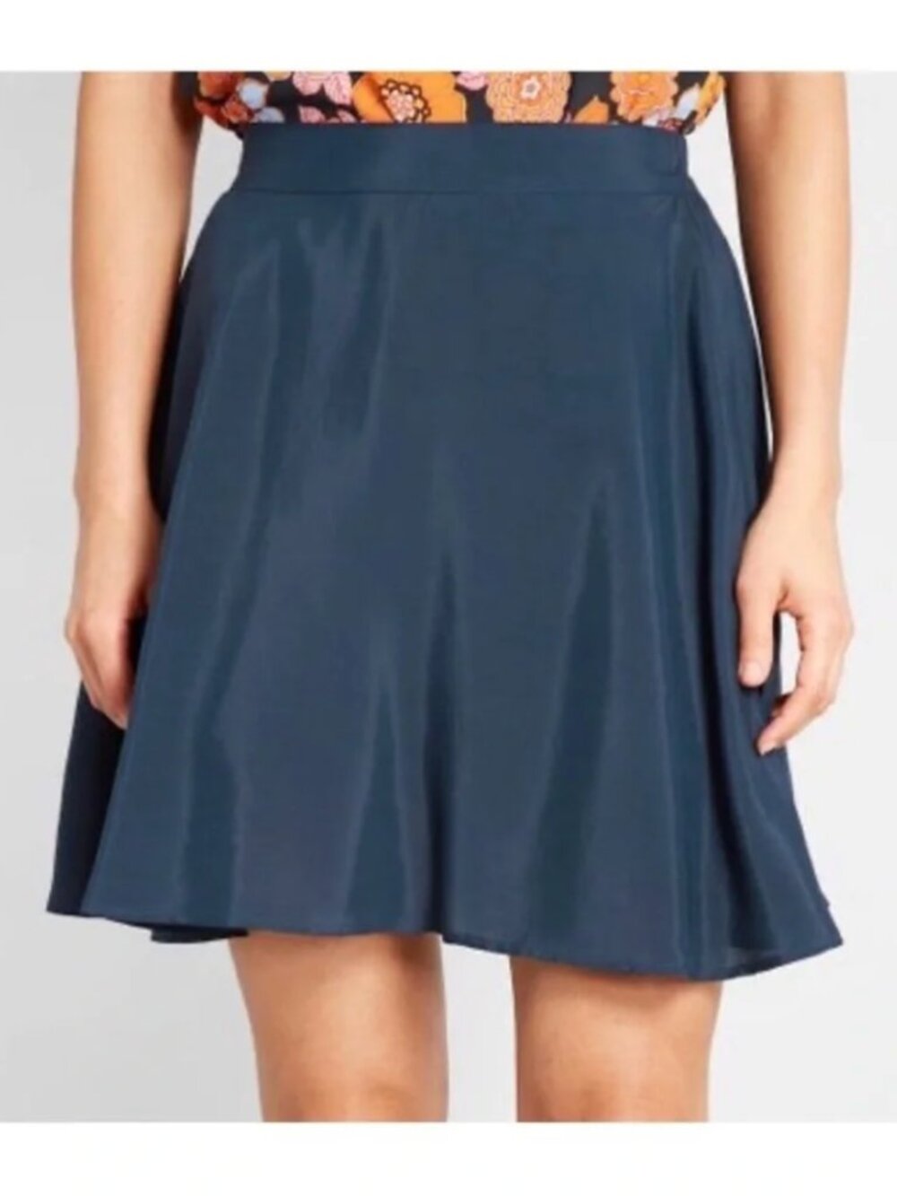 NEW NWT MODCLOTH Plus Size Stay Sassy A-Line Skirt Navy Blue Pull On Mini 2010s